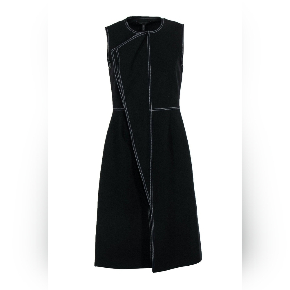 BCBG MaxAzria Zena Black Longline Zip-Up Draped Vest